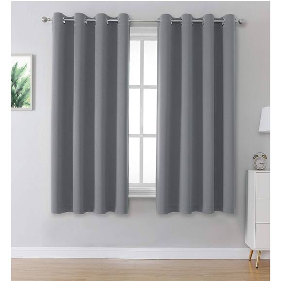 Dualife Other - Grey Blackout Curtains for Bedroom 
2 Panels, 52x45‎ inch Length